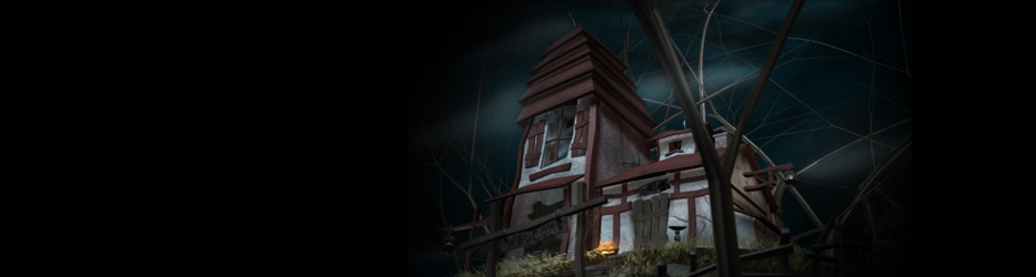 Main banner from Haunted House - Cartoon Exterior in Maya 
